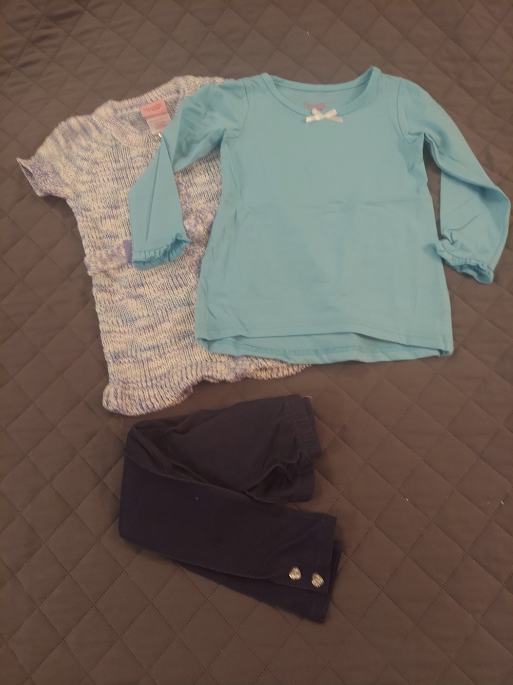 Girls' Blue Sweater Set